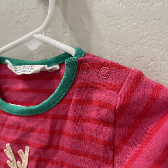 Toby Tiger Pink & Green Reindeer Appliqué Long Sleeve Dress - Picture 2 of 7